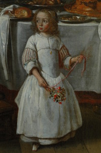 Na restauratie Detail Gillis van Tilborch, Familieportret, 1655