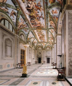 De Loggia van Cupido en Psyche in de Villa Farnesina Rome